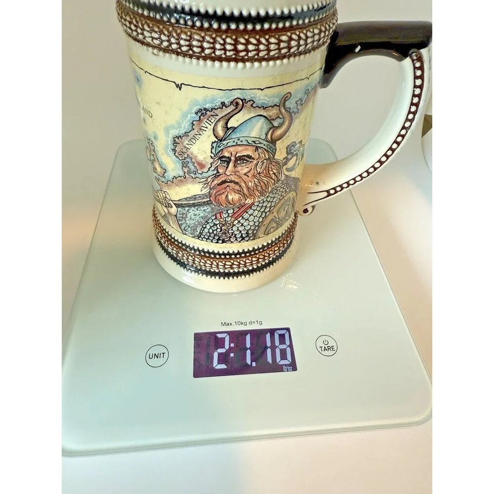 Leif Eriksson German Beer Stein 16oz Viking‎ Neue Welt New World Vintage
